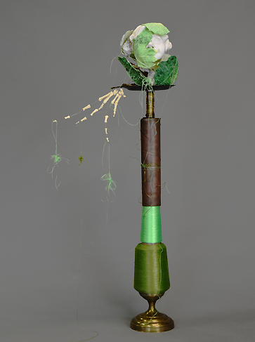 savez-vous planter les choux - Piet.sO - mixed media scontemporary sculpture with cabbage.