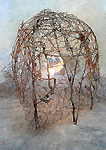 installation-sculpture cabane en branches, Piet.sO pietso