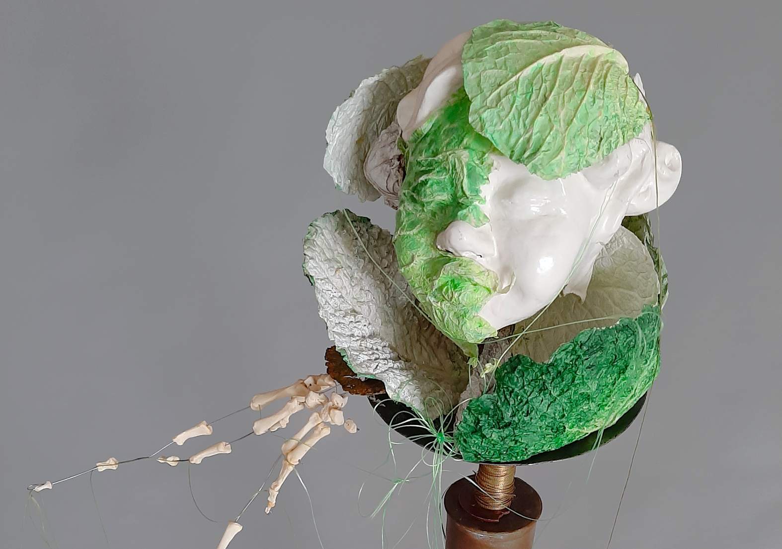 cabbage head sculpture  - Piet.sO - sculpture  mixed media - angel with cabbage.